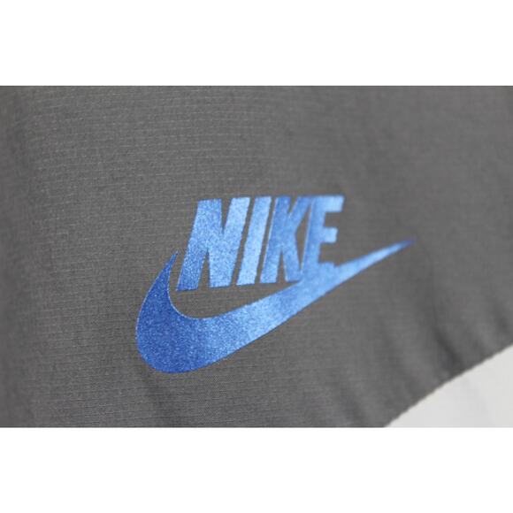 Nike Windbreaker Jacket Mens XXL Gray Black Colorblock Full Zip Hood - Picture 8 of 11